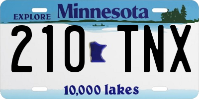 MN license plate 210TNX
