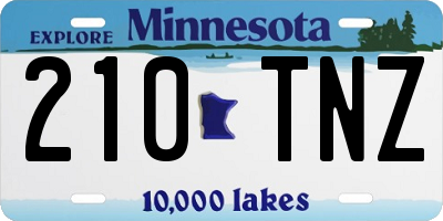 MN license plate 210TNZ