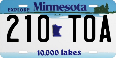 MN license plate 210TOA