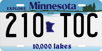 MN license plate 210TOC