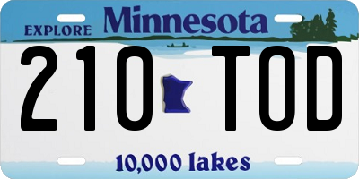 MN license plate 210TOD