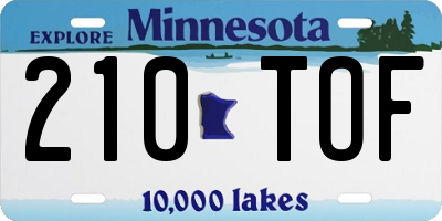MN license plate 210TOF