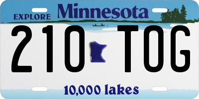 MN license plate 210TOG