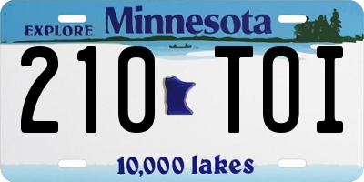 MN license plate 210TOI