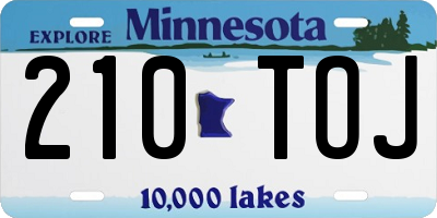 MN license plate 210TOJ