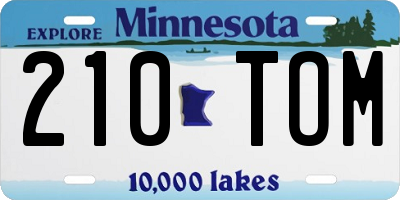 MN license plate 210TOM