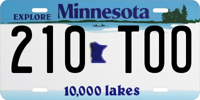 MN license plate 210TOO