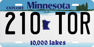 MN license plate 210TOR