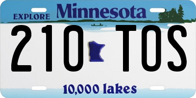 MN license plate 210TOS