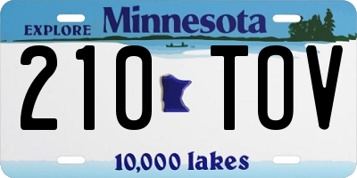 MN license plate 210TOV