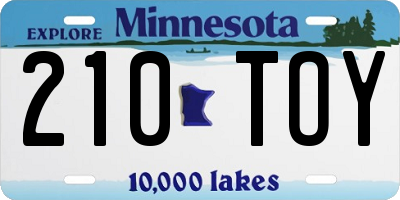 MN license plate 210TOY
