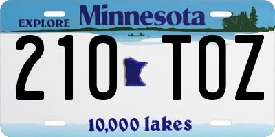 MN license plate 210TOZ