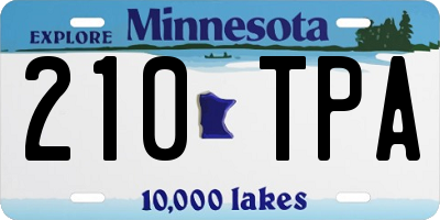MN license plate 210TPA