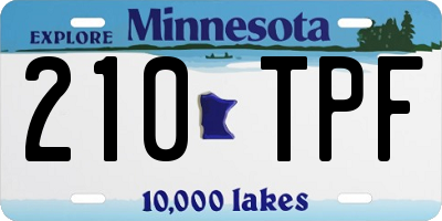 MN license plate 210TPF
