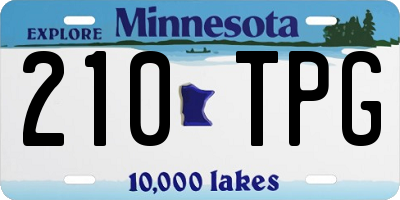 MN license plate 210TPG