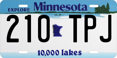 MN license plate 210TPJ