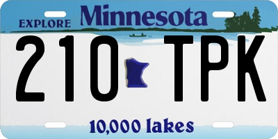 MN license plate 210TPK
