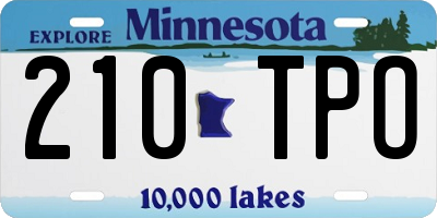 MN license plate 210TPO