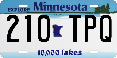 MN license plate 210TPQ