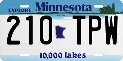 MN license plate 210TPW