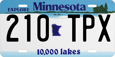 MN license plate 210TPX