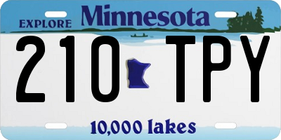 MN license plate 210TPY