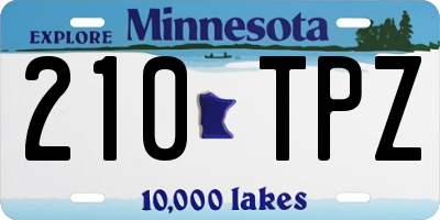 MN license plate 210TPZ