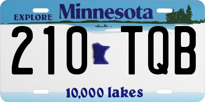 MN license plate 210TQB