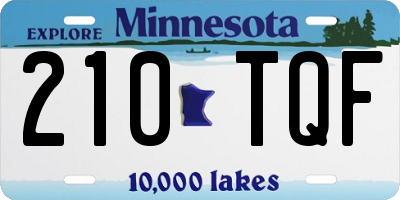 MN license plate 210TQF