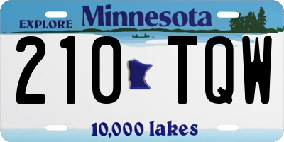 MN license plate 210TQW