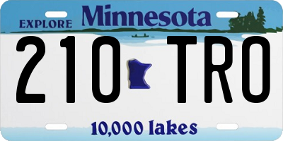 MN license plate 210TRO