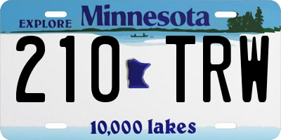 MN license plate 210TRW
