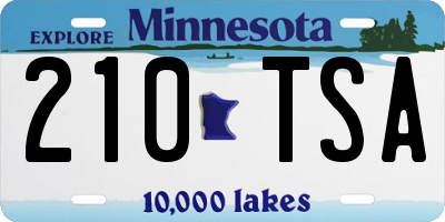 MN license plate 210TSA