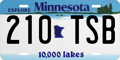MN license plate 210TSB