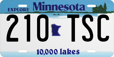 MN license plate 210TSC