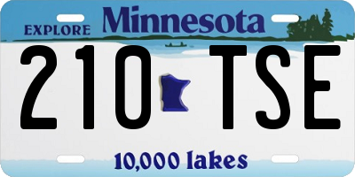 MN license plate 210TSE