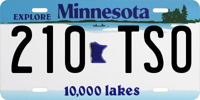 MN license plate 210TSO