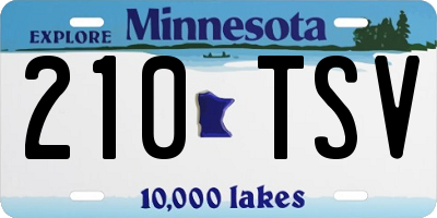 MN license plate 210TSV
