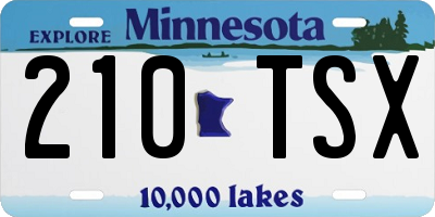 MN license plate 210TSX