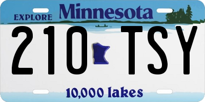 MN license plate 210TSY