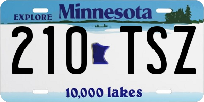 MN license plate 210TSZ