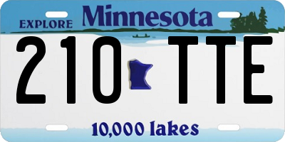 MN license plate 210TTE