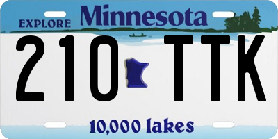 MN license plate 210TTK