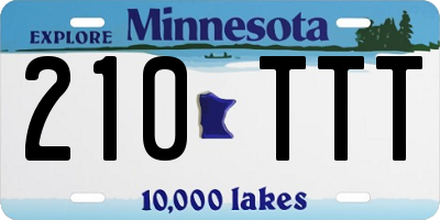 MN license plate 210TTT