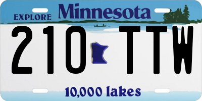 MN license plate 210TTW