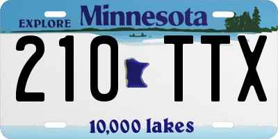 MN license plate 210TTX