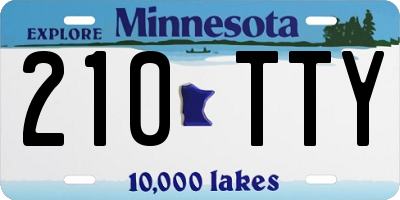 MN license plate 210TTY