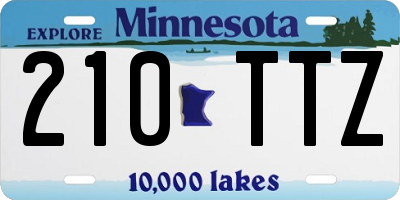 MN license plate 210TTZ
