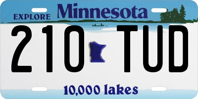 MN license plate 210TUD