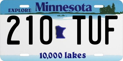 MN license plate 210TUF